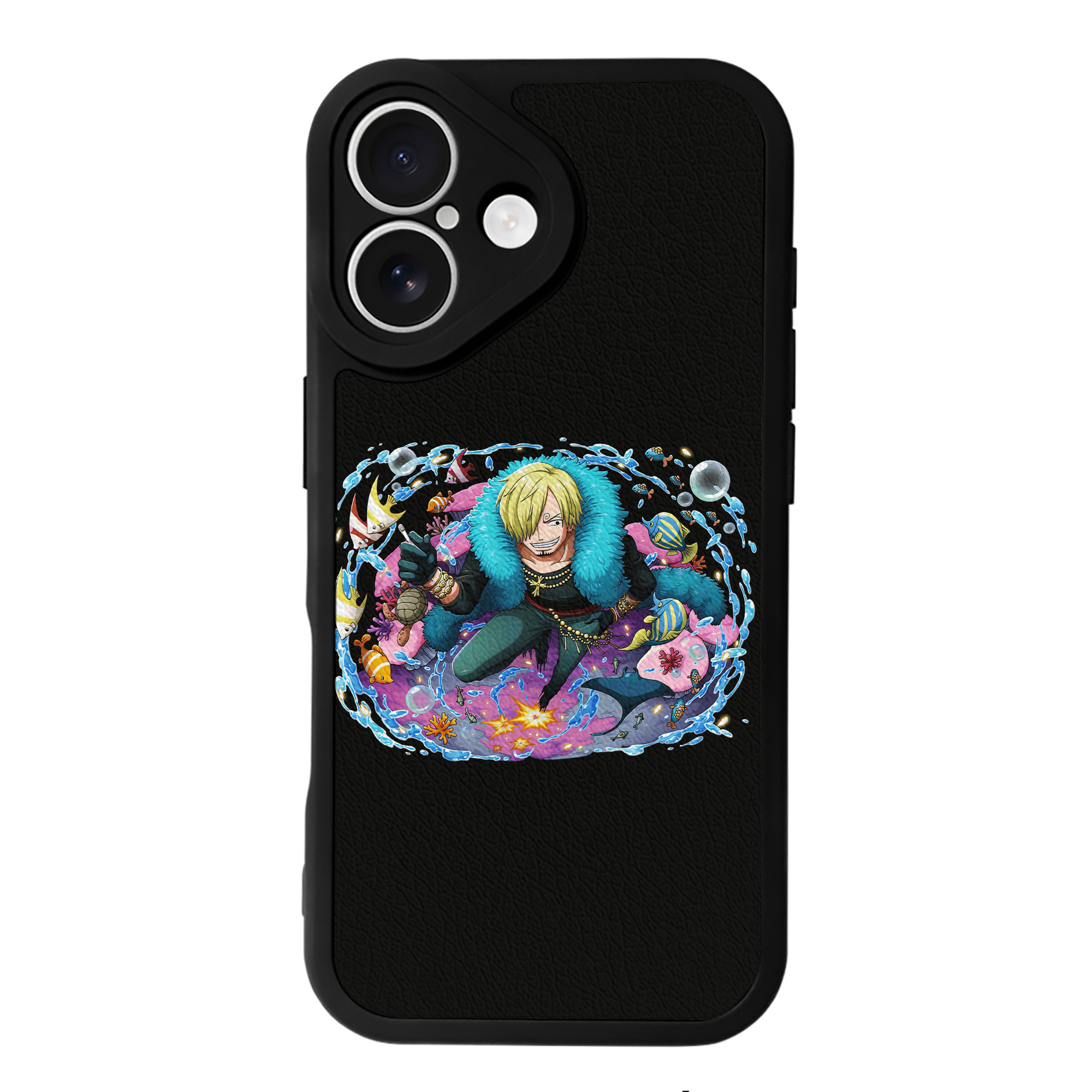 （画像用） ワンピース サンジ ONE PIECE Sanji 【iPhone 16シリーズ対応】シリコンスマホケース（レザー調） 材質：シリコン